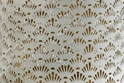 Deko Windlicht CANDLELIGHT 20cm beige-grün Metall handmade Laterne