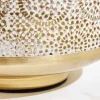 Deko Windlicht ORIENT 20cm gold Metall mit Patina handmade Laterne