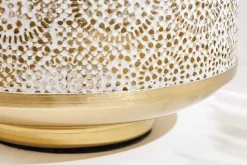 Deko Windlicht ORIENT 25cm gold Metall mit Patina handmade Laterne