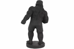 Deko-Figur KING APE 30cm schwarz gold Gorilla mit Hantel handmade