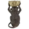 Deko-Figur MONKEY 50cm schwarz gold Affe mit Schale handmade