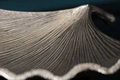Dekorative Schale GINKGO 35cm silber handmade Metall