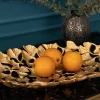 Dekorative Schale GINKGO LEAFS 40cm gold handmade Metall