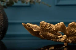 Dekorative Schale GINKGO LEAFS 40cm gold handmade Metall