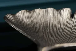Dekorative Schale GINKGO 45cm silber handmade Metall
