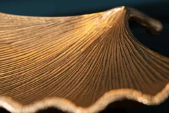 Dekorative Schale GINKGO 45cm gold handmade Metall