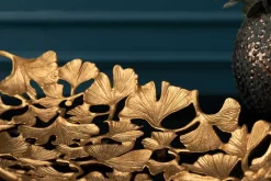 Dekorative Schale GINKGO LEAFS 50cm gold handmade Metall