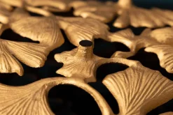 Dekorative Schale GINKGO LEAFS 50cm gold handmade Metall