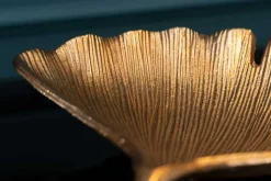 Dekorative Schale GINKGO 35cm gold handmade Metall