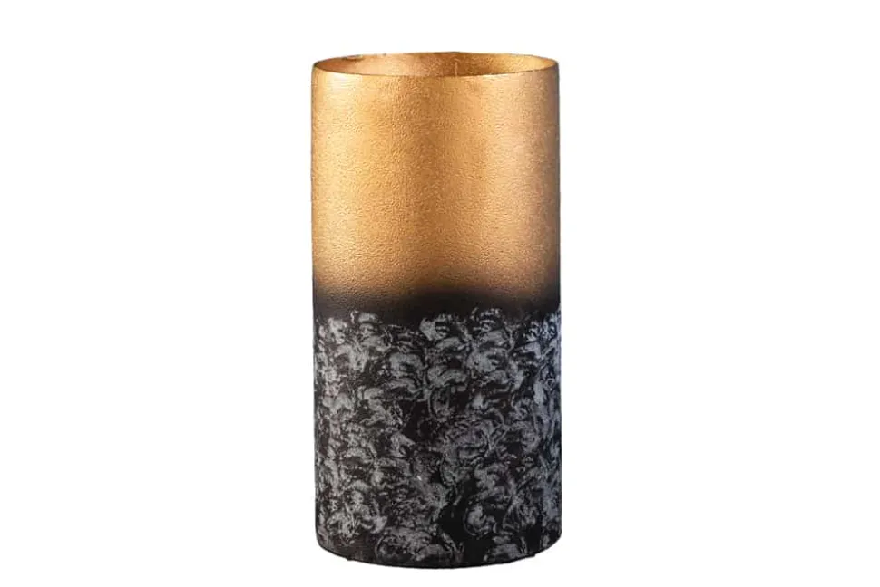 Dekorative Vase ABSTRACT 30cm gold Metall Patina handmade