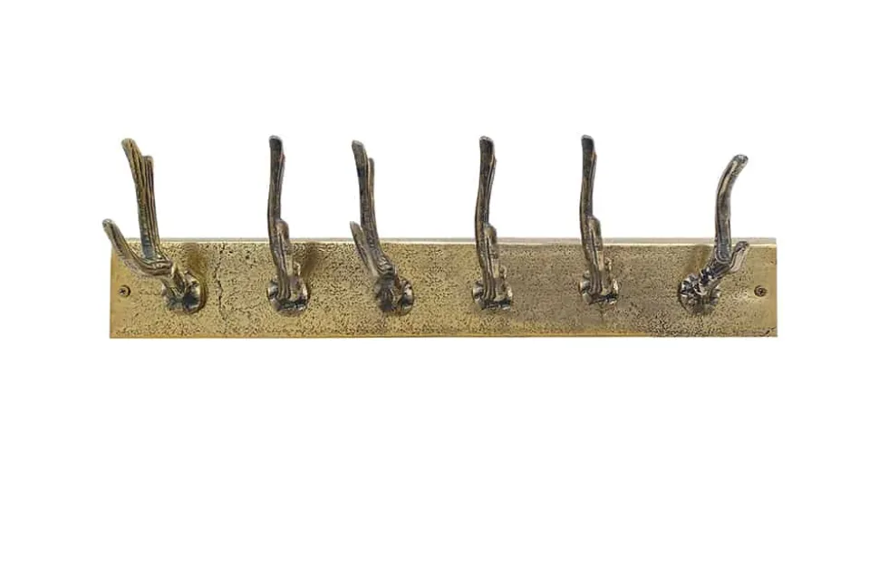 Dekorative Wandgarderobe DEER 50cm messing Metall Hirschgeweih Kleiderhaken