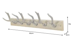 Dekorative Wandgarderobe DEER 50cm messing Metall Hirschgeweih Kleiderhaken