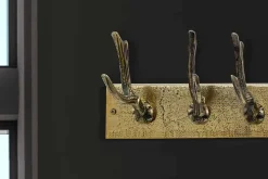 Dekorative Wandgarderobe DEER 50cm messing Metall Hirschgeweih Kleiderhaken