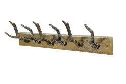 Dekorative Wandgarderobe DEER 50cm messing Metall Hirschgeweih Kleiderhaken