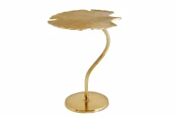 Dekorativer Beistelltisch GINKGO LEAF 55cm gold handmade Metall