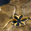 Dekorativer Beistelltisch GINKGO LEAFS 60cm gold handmade Metall