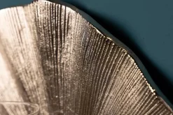 Dekorativer Kerzenhalter GINKGO 44cm silber handmade Metall Wandteelicht
