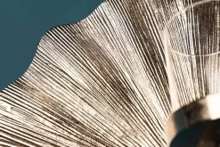 Dekorativer Kerzenhalter GINKGO 44cm silber handmade Metall Wandteelicht