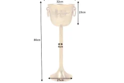 Dekorativer Sektkühler CHAMPAGNE 80cm antik gold handmade Metall Flaschenkühler