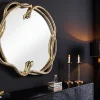 Dekorativer Spiegel SNAKE XL 85cm gold Metall Schlangen-Skulptur