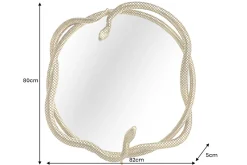 Dekorativer Spiegel SNAKE XL 85cm gold Metall Schlangen-Skulptur