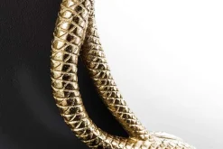 Dekorativer Spiegel SNAKE L 50cm gold Metall Schlangen-Skulptur