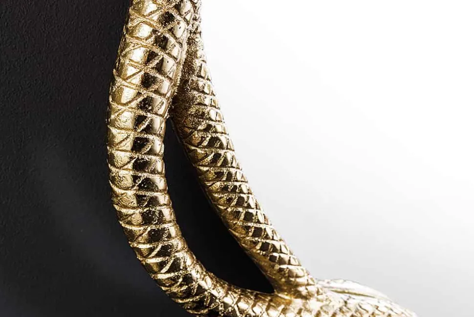 Dekorativer Spiegel SNAKE L 50cm gold Metall Schlangen-Skulptur