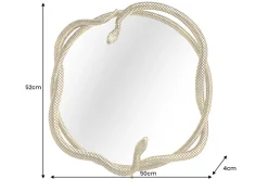 Dekorativer Spiegel SNAKE L 50cm gold Metall Schlangen-Skulptur