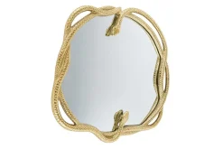 Dekorativer Spiegel SNAKE L 50cm gold Metall Schlangen-Skulptur