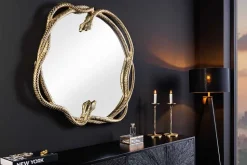 Dekorativer Spiegel SNAKE L 50cm gold Metall Schlangen-Skulptur