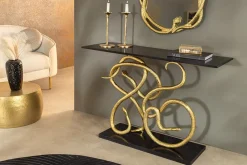 Dekorativer Spiegel SNAKE L 50cm gold Metall Schlangen-Skulptur