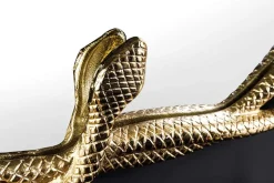 Dekorativer Spiegel SNAKE L 50cm gold Metall Schlangen-Skulptur