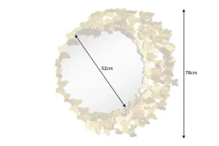 Dekorativer Wandspiegel BUTTERFLY 80cm gold Metall rund handmade Schmetterling Rahmen