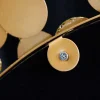 Dekorativer Wandspiegel COINS 80cm XL antik gold rund aus Metall handmade
