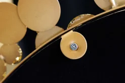 Dekorativer Wandspiegel COINS 80cm XL antik gold rund aus Metall handmade