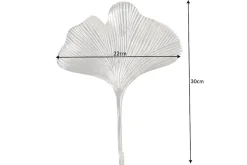 Dekoratives Kleiderhaken 3er Set GINKGO 30cm gold handmade Metall