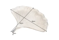 Dekoratives Schalen 3er Set GINKGO 30cm silber handmade Metall