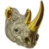 Deko-Wandfigur RHINO 40cm gold handmade Nashorn-Skulptur