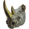 Deko-Wandfigur RHINO 60cm gold handmade Nashorn-Skulptur