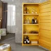 Design Aktenschrank GLOBETROTTER 180cm gold Eisen Container Upcycling Highboard