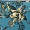 Design Bank PRÊT-À-PORTER türkis Samt florales Muster und goldene Fußkappen