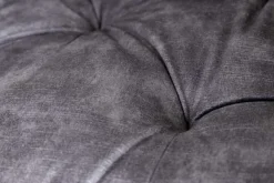 Design Barhocker MILANO grau Samt Barstuhl mit Lehne Metall schwarz Chesterfield-Steppung