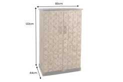 Design Barschrank BODEGA 120cm natur Pinienholz mit 3D-Front und Flaschenregal