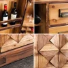 Design Barschrank BODEGA 90cm natur Pinienholz Weinregal Glashalter Schubladen