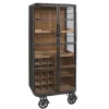Design Barschrank LOFT 150cm natur Pinienholz Metall mit Flaschenregal