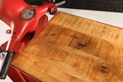 Design Bartisch SCOOTER 180cm rot Mangoholz Handarbeit Upcycling