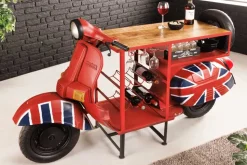 Design Bartisch SCOOTER 180cm rot Mangoholz Handarbeit Upcycling