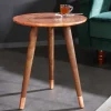 Design Beistelltisch ALCAZAR 50cm antik kupfer Metall Mangoholz Handarbeit rund