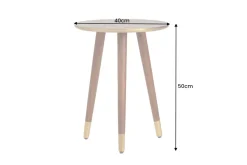 Design Beistelltisch ALCAZAR 50cm antik gold Metall Mangoholz Handarbeit rund