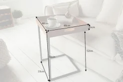 Design Beistelltisch CIANO 40cm Akazie Massivholz schwarz Tablett-Tisch